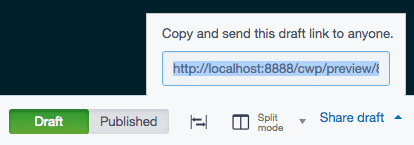 Share draft content CMS view