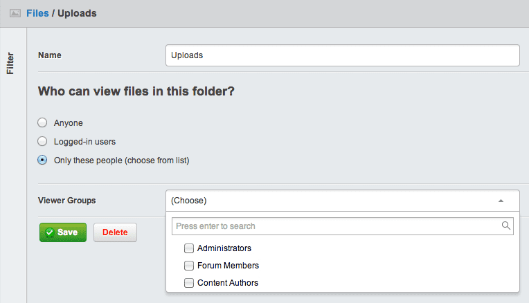 Default Folder Permissions