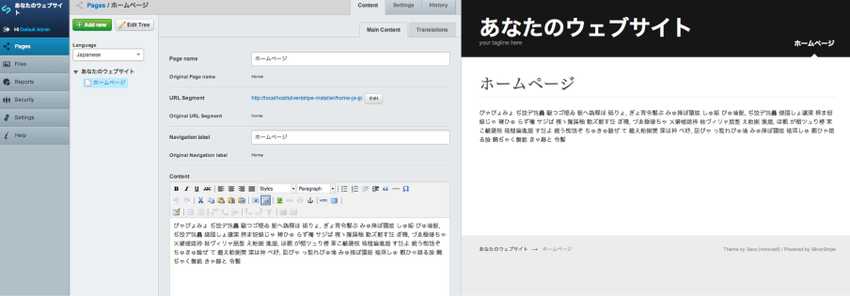 Translatable page after content as been added