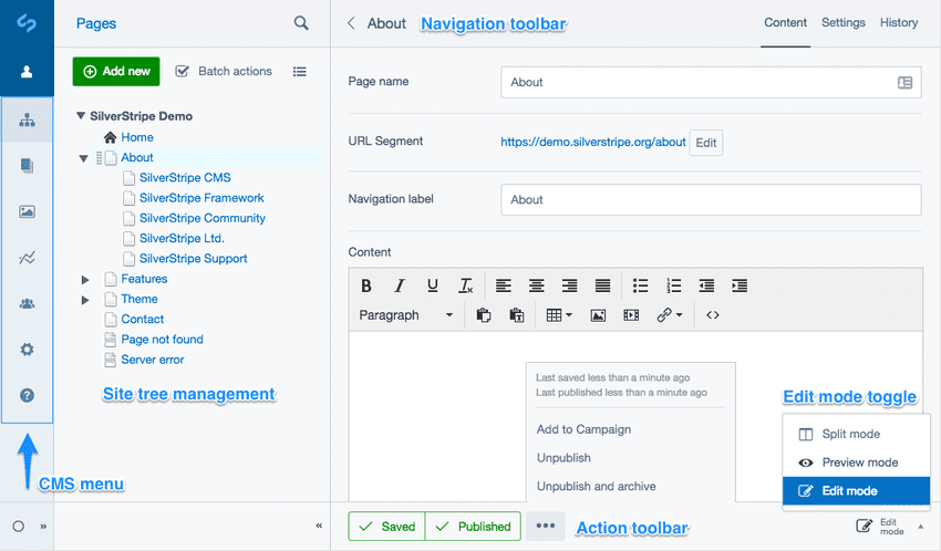 Silverstripe CMS overview