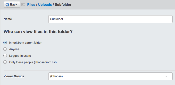 Subfolder Folder Permissions