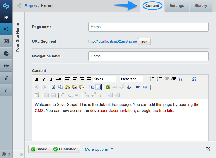 SilverStripe3 Content Editing