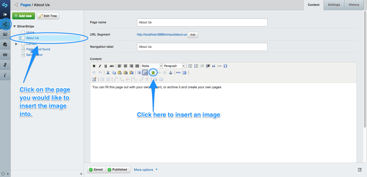 Inserting uploaded images