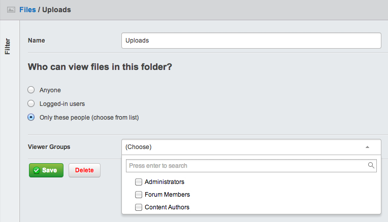 Default Folder Permissions