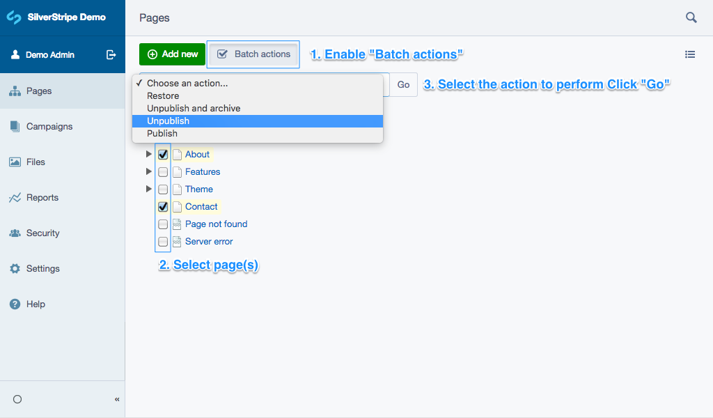 Archiving multiple pages