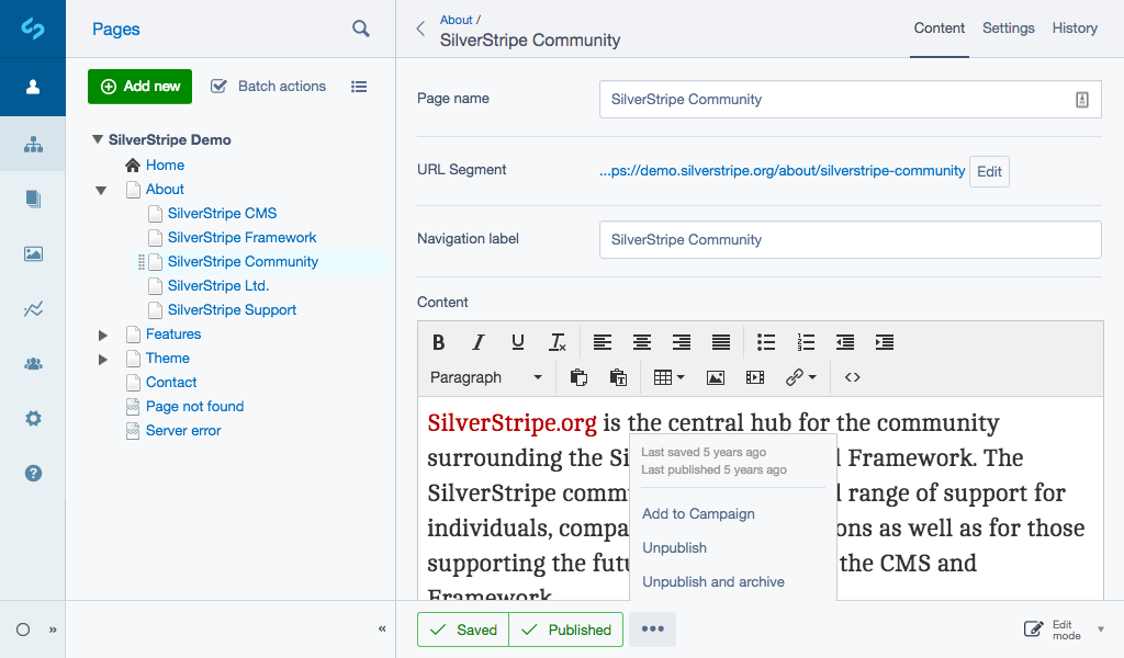 Adding Page to Campaign