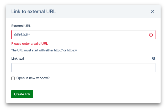 A screenshot of the form "Link to a file"