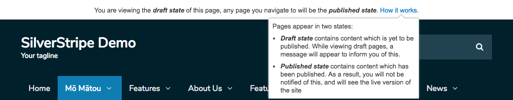 Share draft content front-end alert